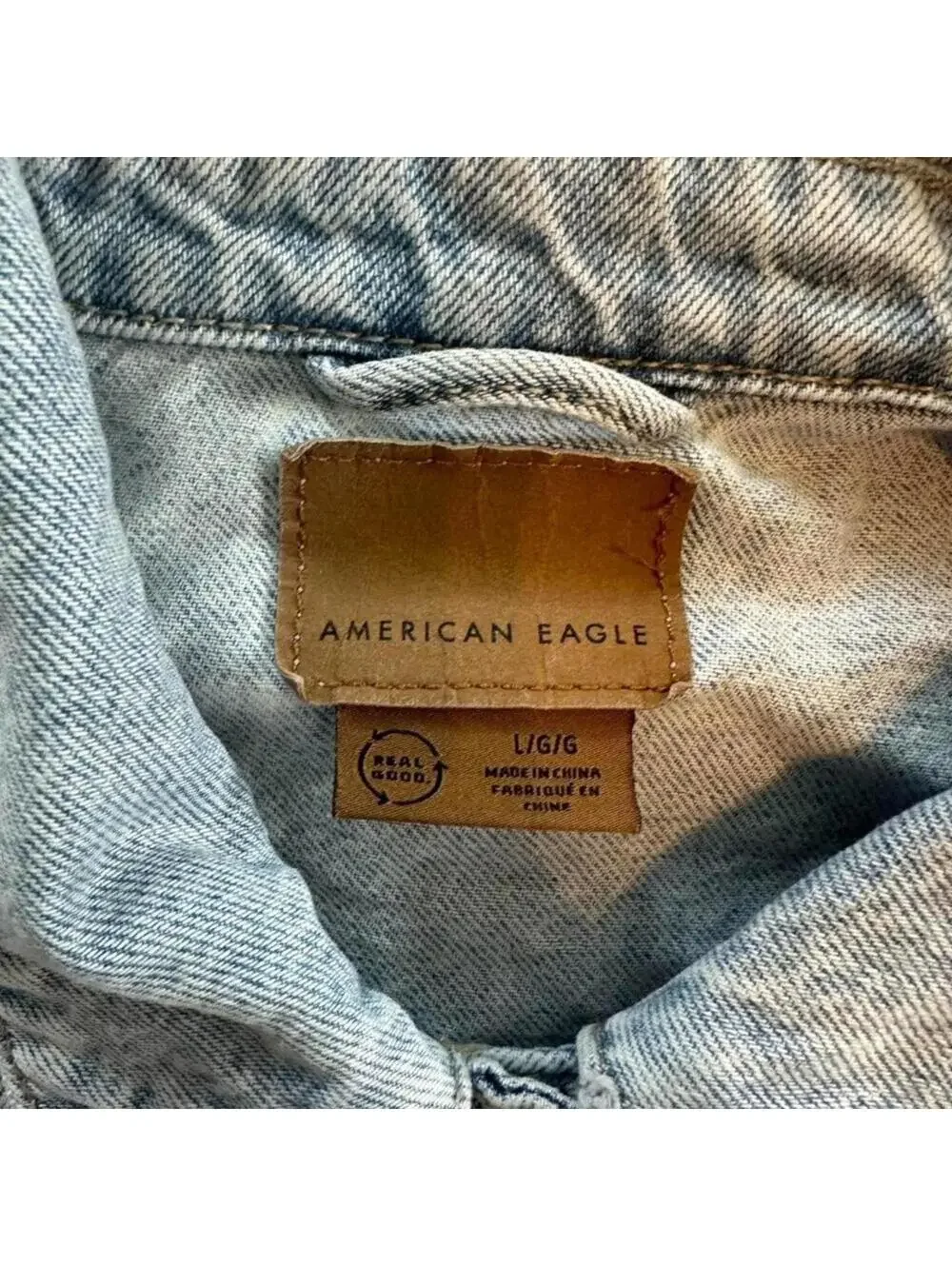 AEO cropped denim jacket- size large